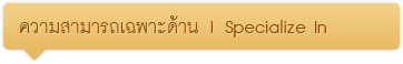 ความสามารถเฉพาะด้าน | Specialize In
